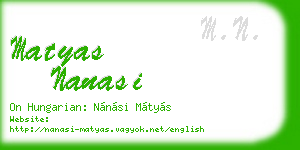matyas nanasi business card